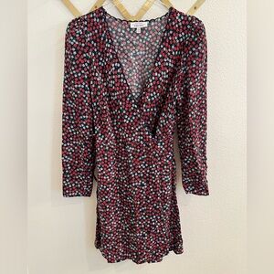 & Other Stories Paris Atelier Strawberry Daisy Print Wrap Dress Scalloped Small